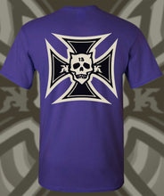 Load image into Gallery viewer, IRON KROSS ~ BLACK 'N BONE - Short Sleeve Tee - Purple