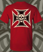 Load image into Gallery viewer, IRON KROSS ~ BLACK 'N BONE - Short Sleeve Tee - Red