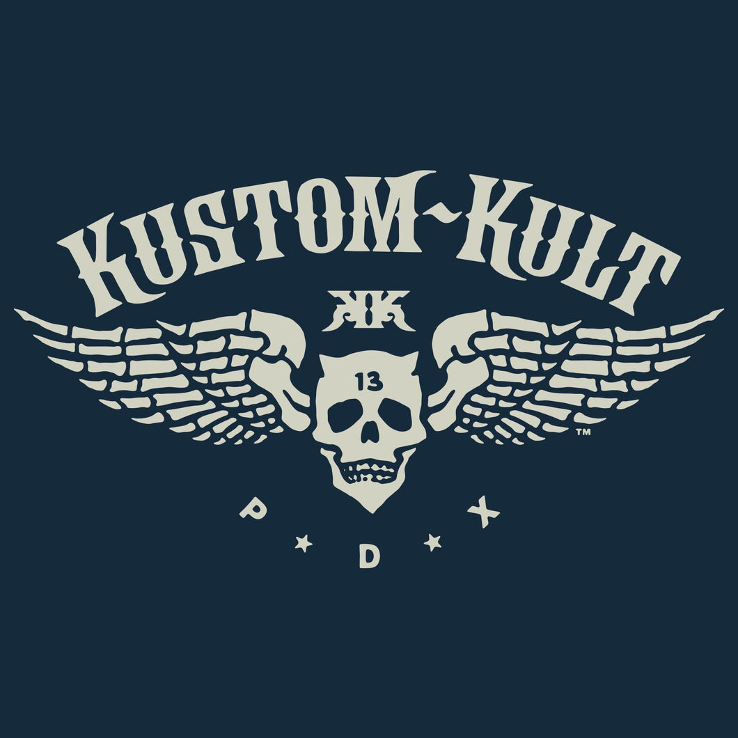 KUSTOM KULT LOGO - Crew Neck - Navy
