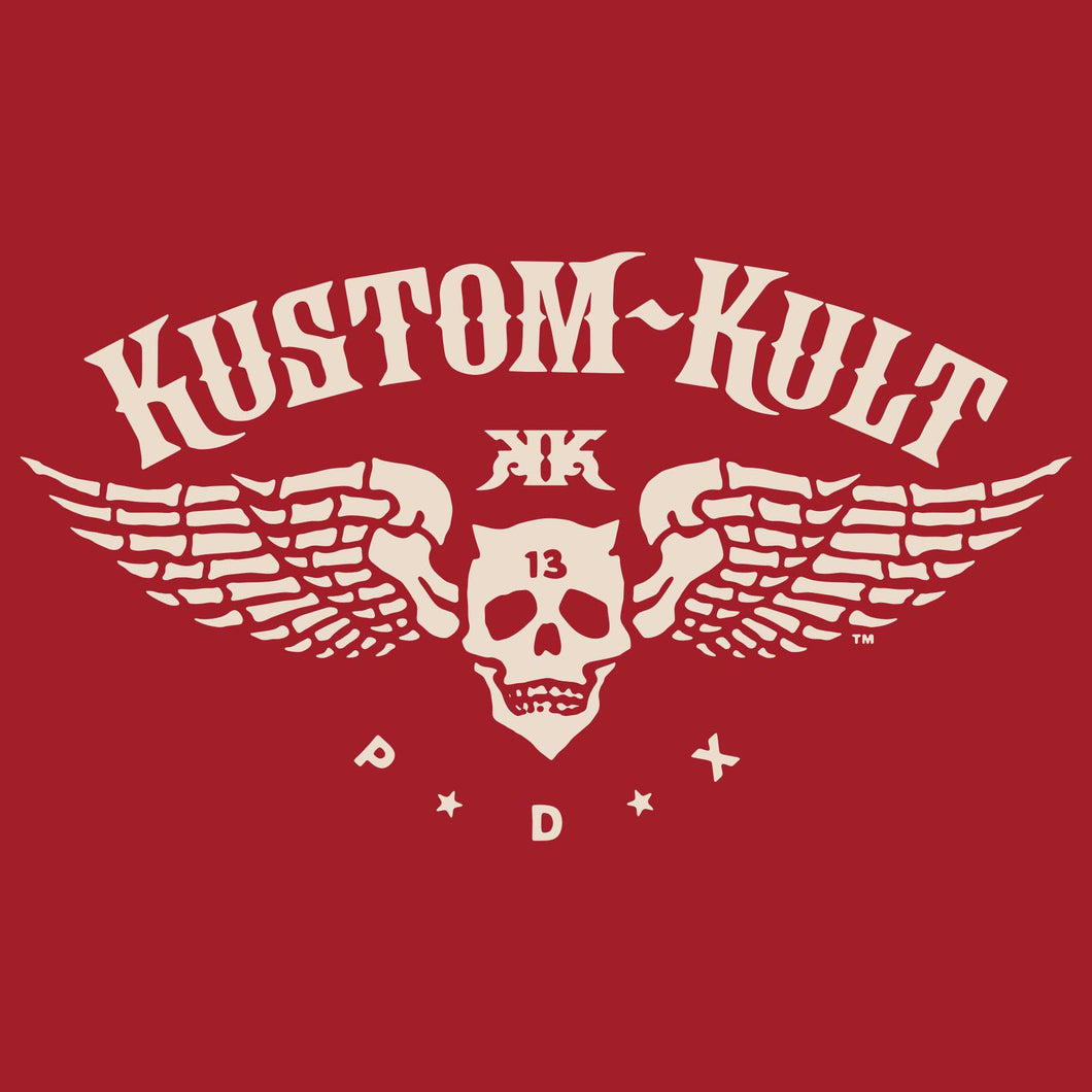 KUSTOM KULT LOGO - Crew Neck - Red