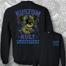 Load image into Gallery viewer, BLOODSHOT BARON &gt; CYCLE ~ Purple &amp; Lyme - Crew Neck - BLACK
