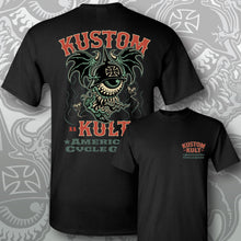 Load image into Gallery viewer, BLOODSHOT BARON &gt; CYCLE~ Red &amp; Ghoulie Green - Short Sleeve Tee - BLACK
