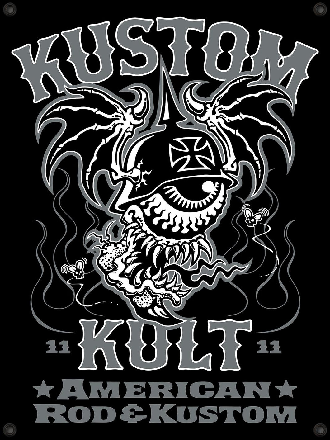 BLOODSHOT BARON > ROD & KUSTOM~ Gravestone Gray - BANNER