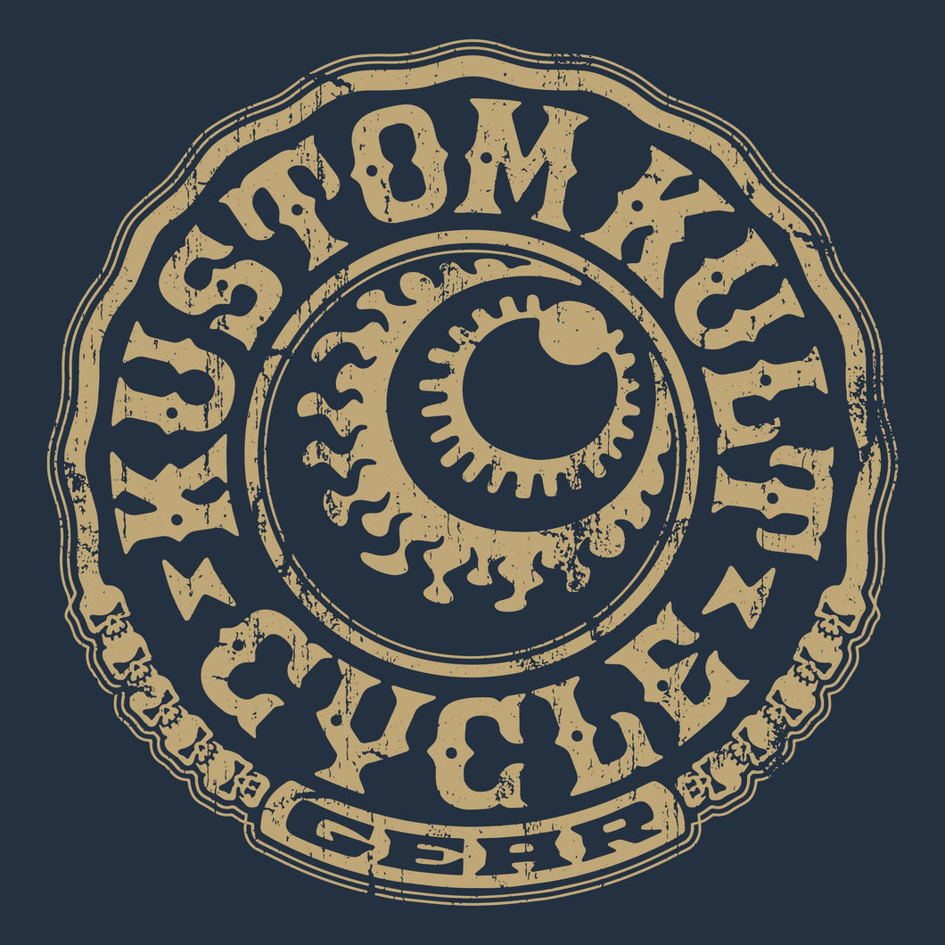CYCLE GEAR ~ Bone - Short Sleeve Tee - Navy
