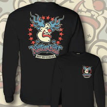 Load image into Gallery viewer, KARNY KLOWN ~ Bozo Blu Hair- Long Sleeve Tee - Black
