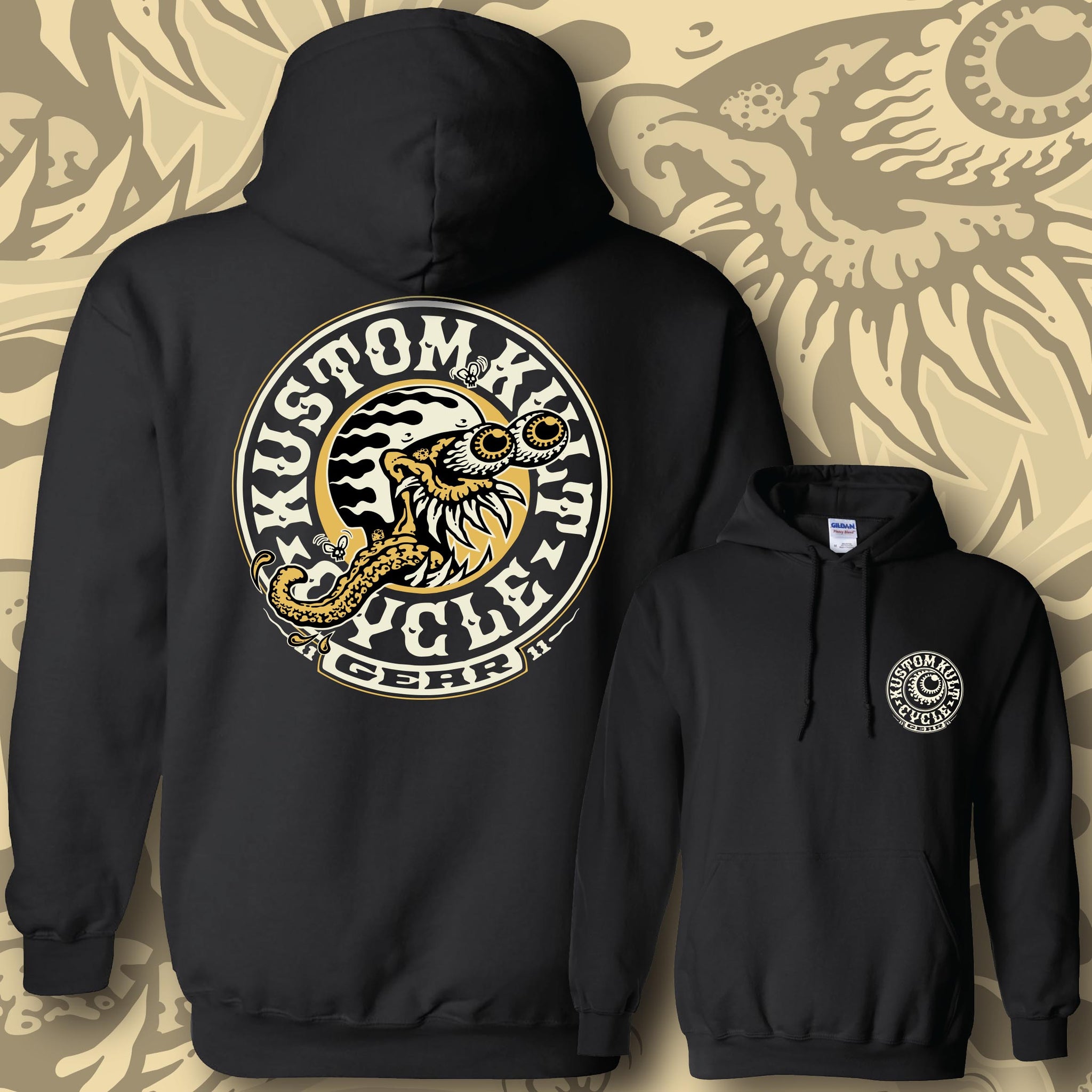 Freakbone CYCLE FREAK ~ Bone - Hoodie - Black – KUSTOM KULT®