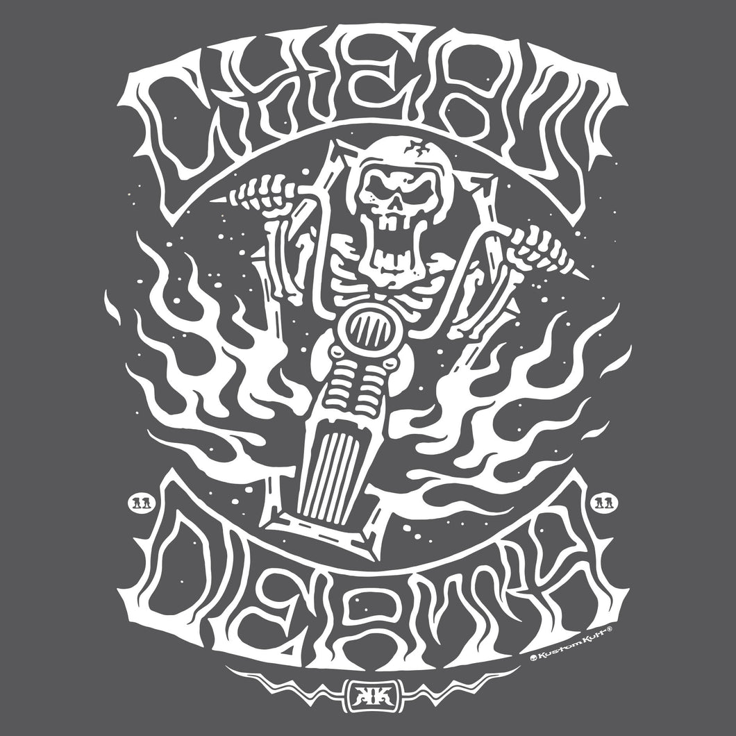 CHEAT DEATH ~ WHITE - Hoodie - DARK GRAY