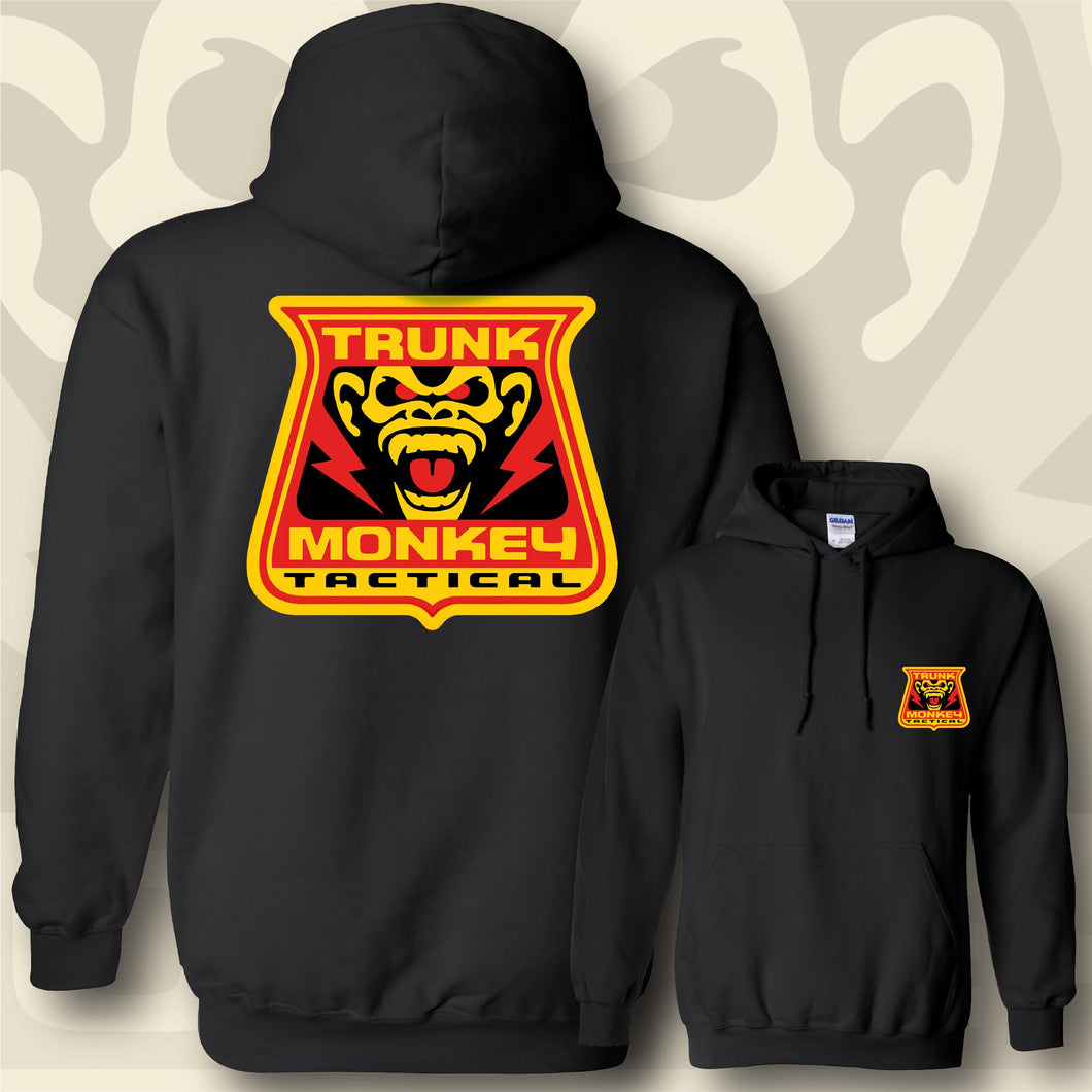 TRUNK MONKEY ~ Red & Yellow - Hoodie - Black