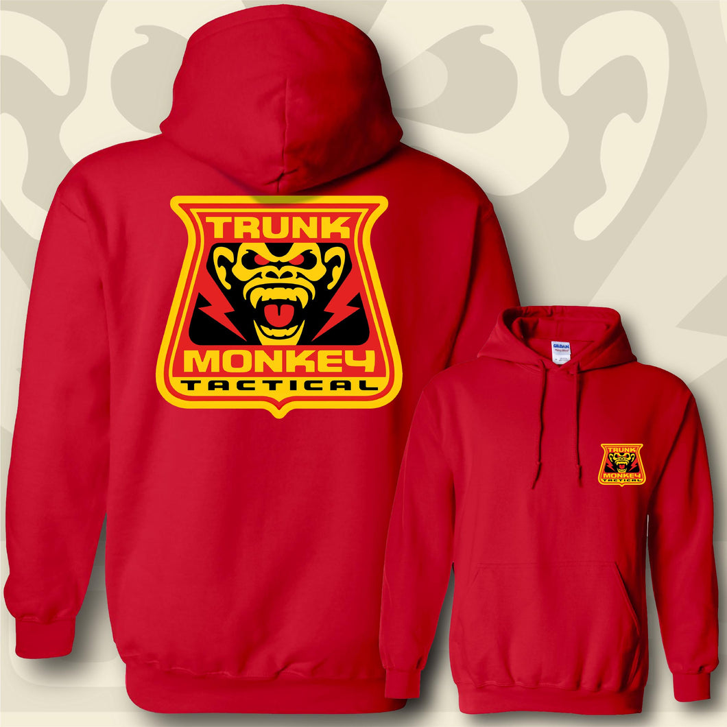 TRUNK MONKEY ~ Red & Yellow - Hoodie - Red