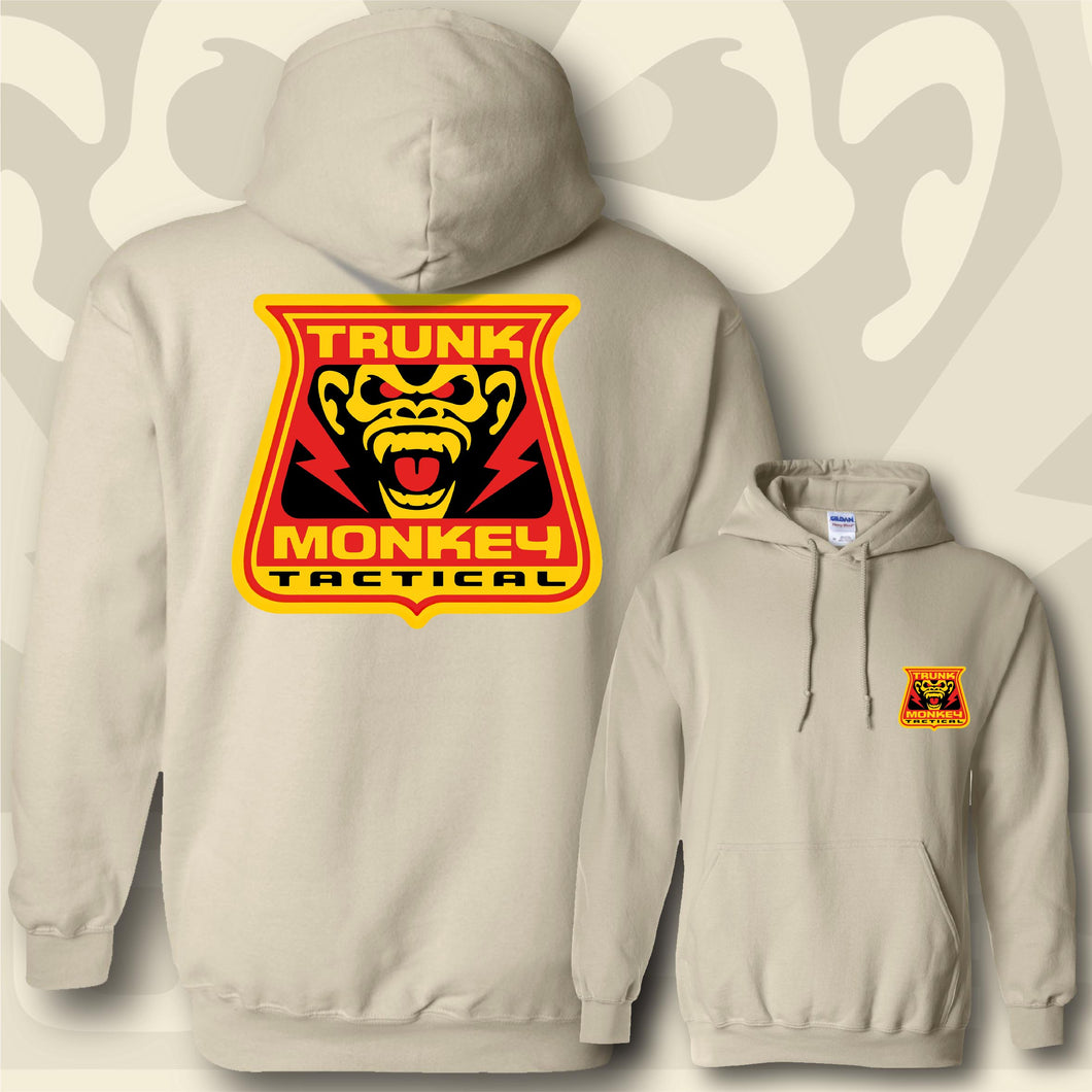 TRUNK MONKEY ~ Red & Yellow - Hoodie - Sand