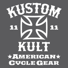 Load image into Gallery viewer, KUSTOM KULT &amp; KROSS - Cycle Gear ~ White - Short Sleeve Tee - GRAY
