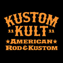 Load image into Gallery viewer, KUSTOM KULT &amp; KROSS - Rod &amp; Kustom ~ Orange - Crew Neck - BLACK
