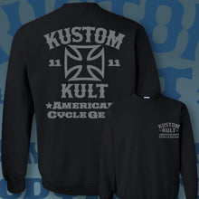 Load image into Gallery viewer, KUSTOM KULT &amp; KROSS - Cycle Gear ~ Gray - Crew Neck - BLACK
