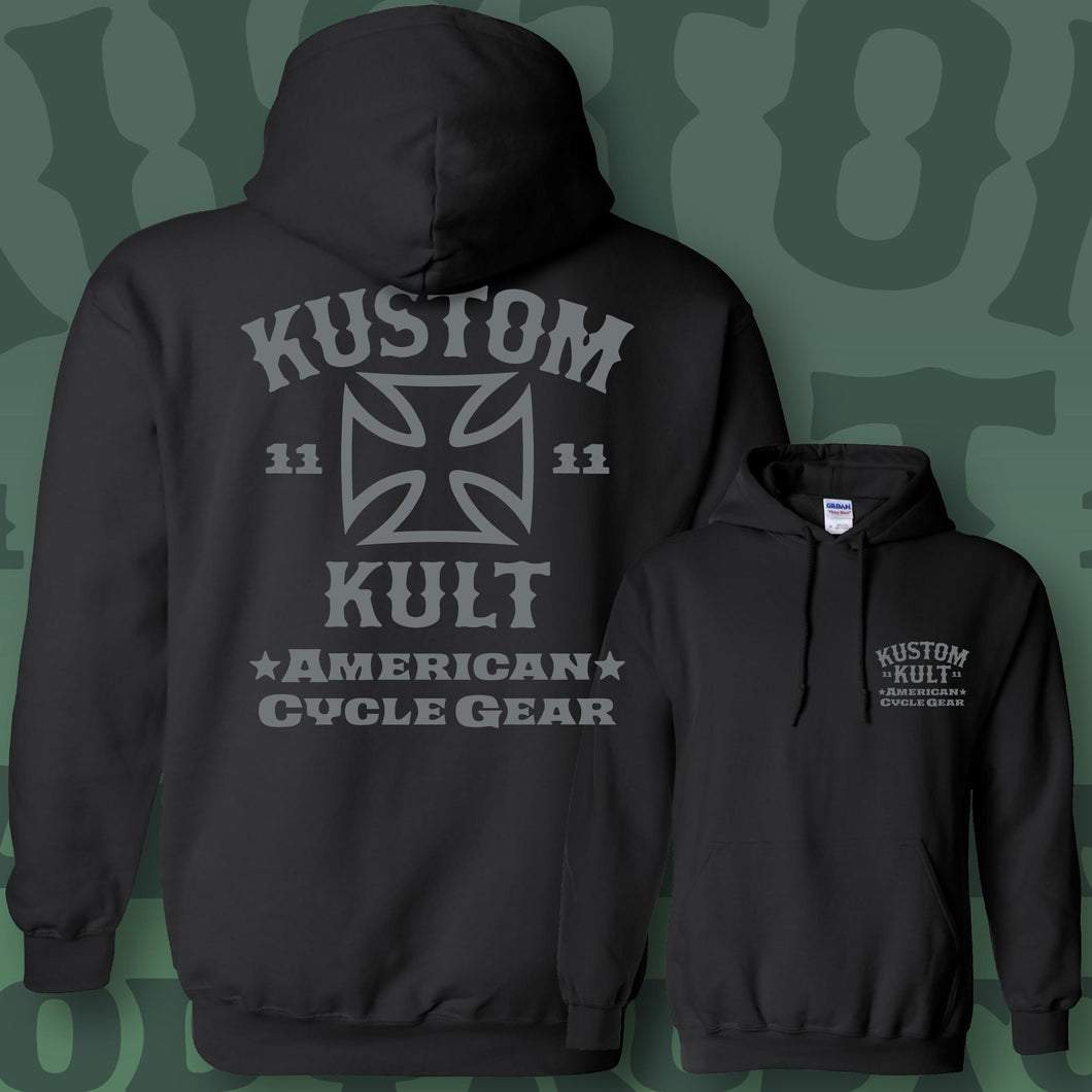 KUSTOM KULT & KROSS - Rod & Kustom ~ Gray - Hoodie - BLACK