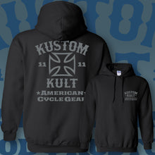 Load image into Gallery viewer, KUSTOM KULT &amp; KROSS - Cycle Gear ~ Gray - Hoodie - BLACK
