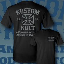 Load image into Gallery viewer, KUSTOM KULT &amp; KROSS - Cycle Gear ~ Gray - Short Sleeve Tee - BLACK
