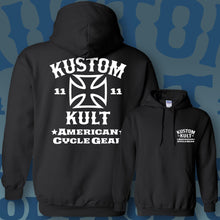 Load image into Gallery viewer, KUSTOM KULT &amp; KROSS - Cycle Gear ~ White - Hoodie - BLACK
