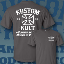 Load image into Gallery viewer, KUSTOM KULT &amp; KROSS - Cycle Gear ~ White - Short Sleeve Tee - GRAY

