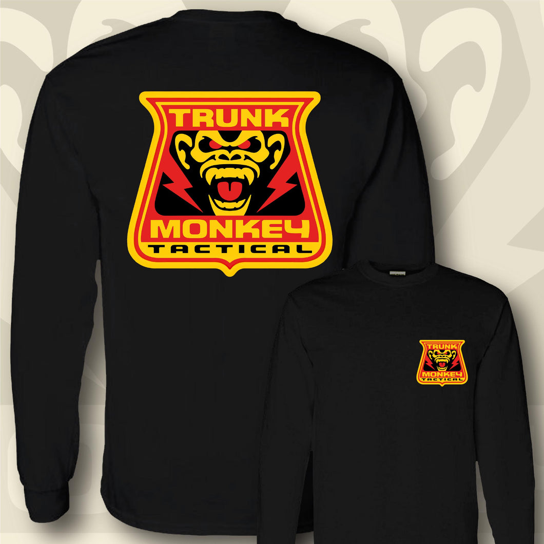 TRUNK MONKEY TACTICAL- Red & Yellow - Long Sleeve Tee - Black