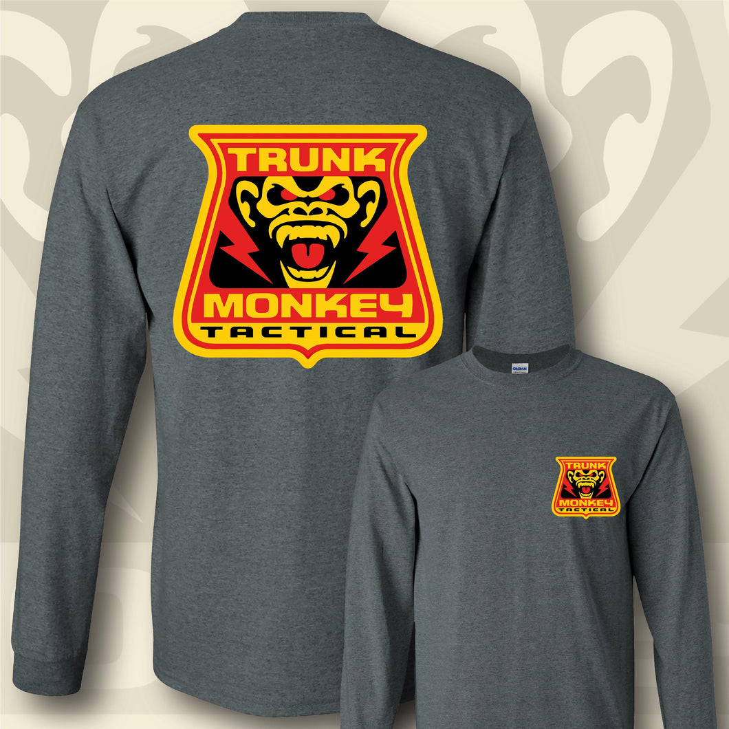 TRUNK MONKEY TACTICAL- Red & Yellow - Long Sleeve Tee - Charcoal