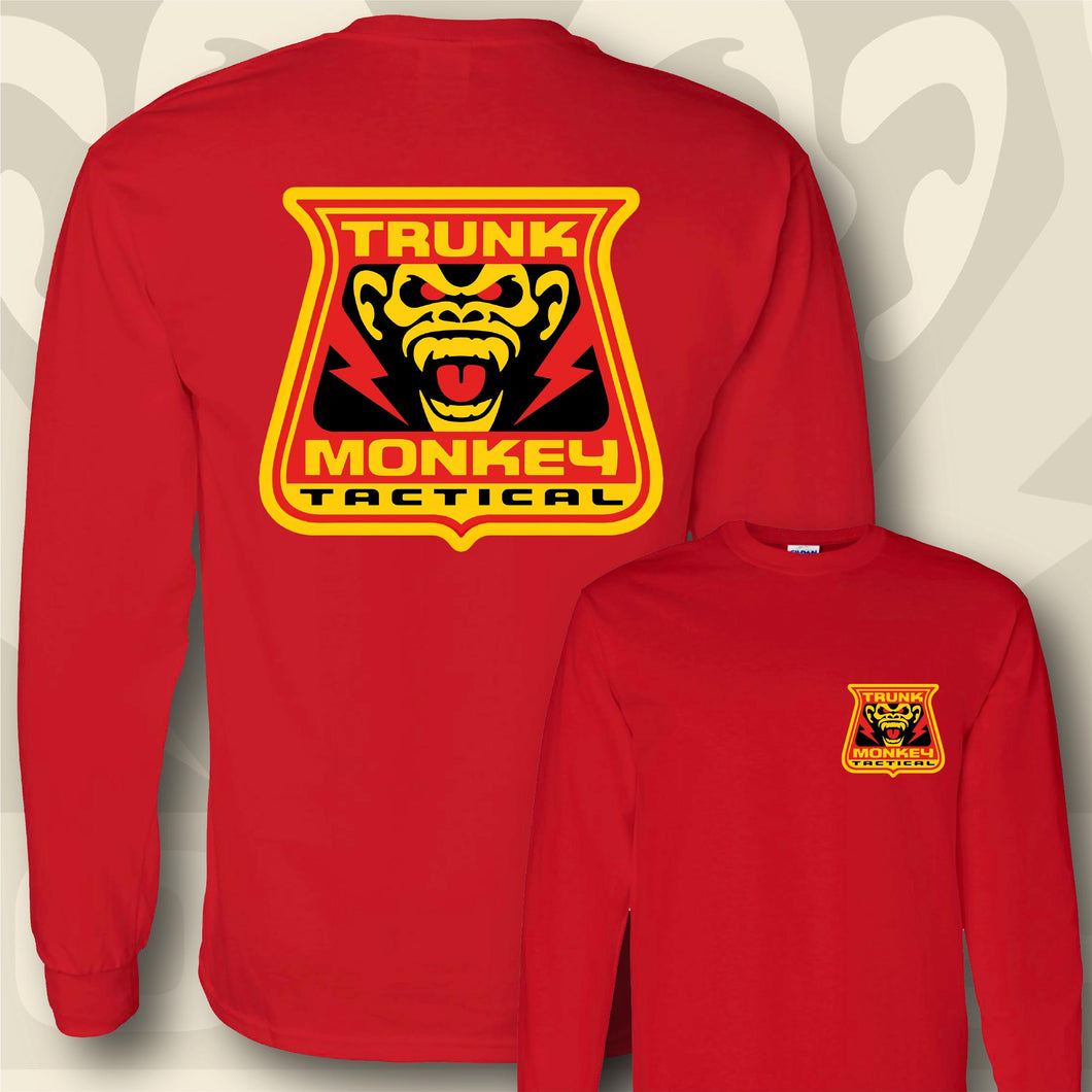 TRUNK MONKEY TACTICAL- Red & Yellow - Long Sleeve Tee - Red
