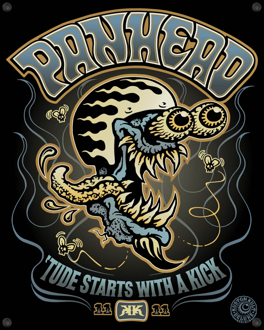 PANHEAD PETE ~ BONEKICKER BLUE - BANNER