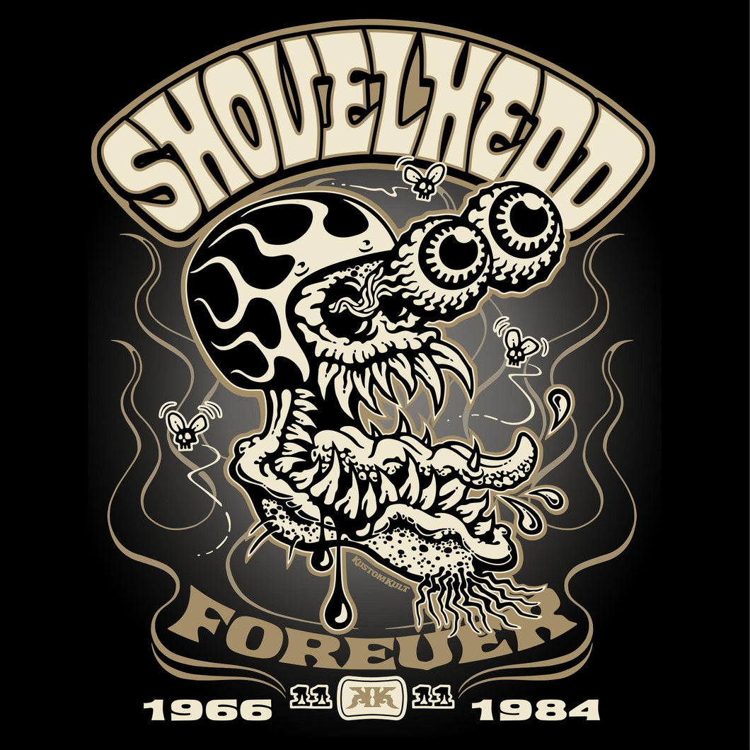 SHOVELHEAD ZED ~ Brown - Long Sleeve Tee - BLACK