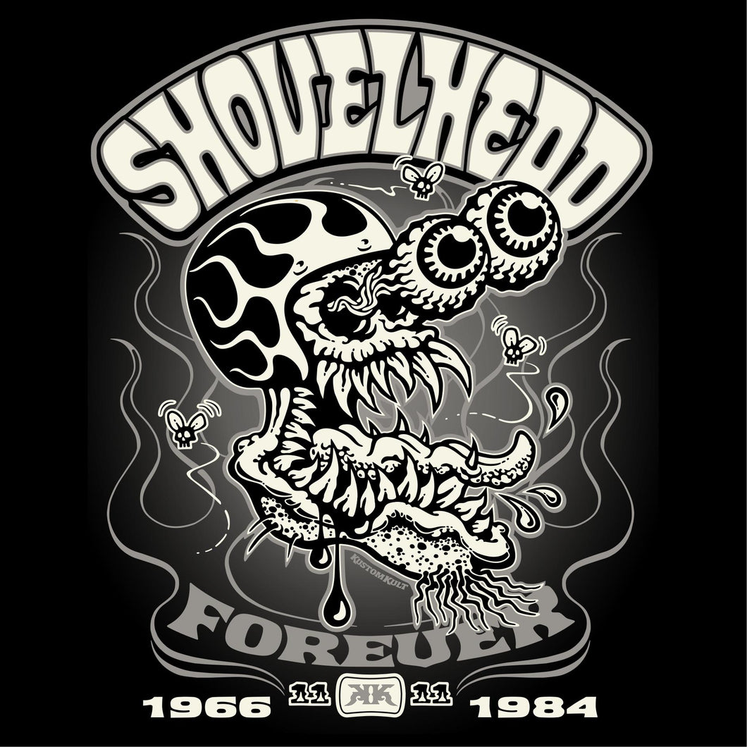 SHOVELHEAD ZED ~ Gray - Hoodie - BLACK