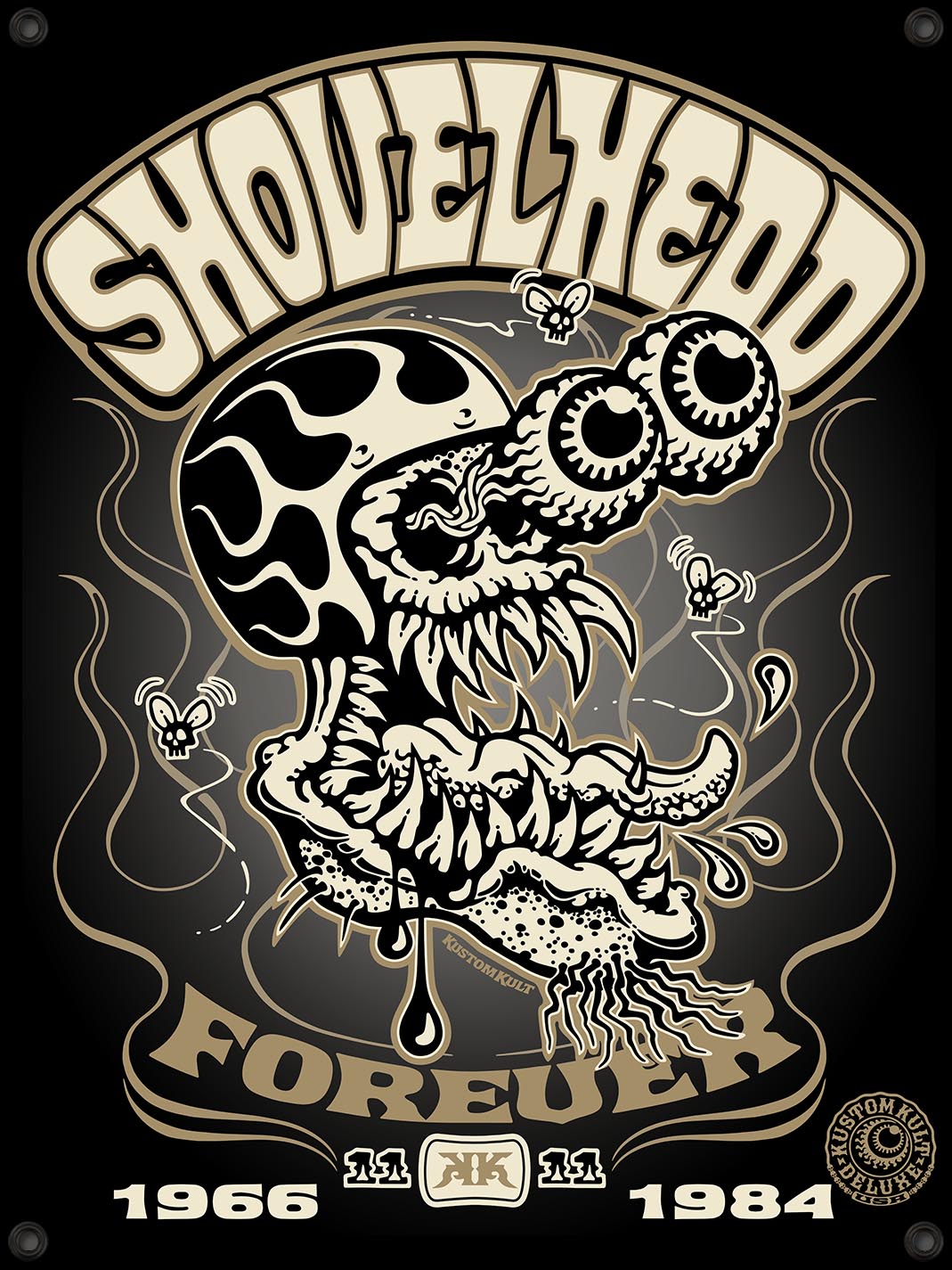 SHOVELHEAD ZED ~ Brown - BANNER – KUSTOM KULT®