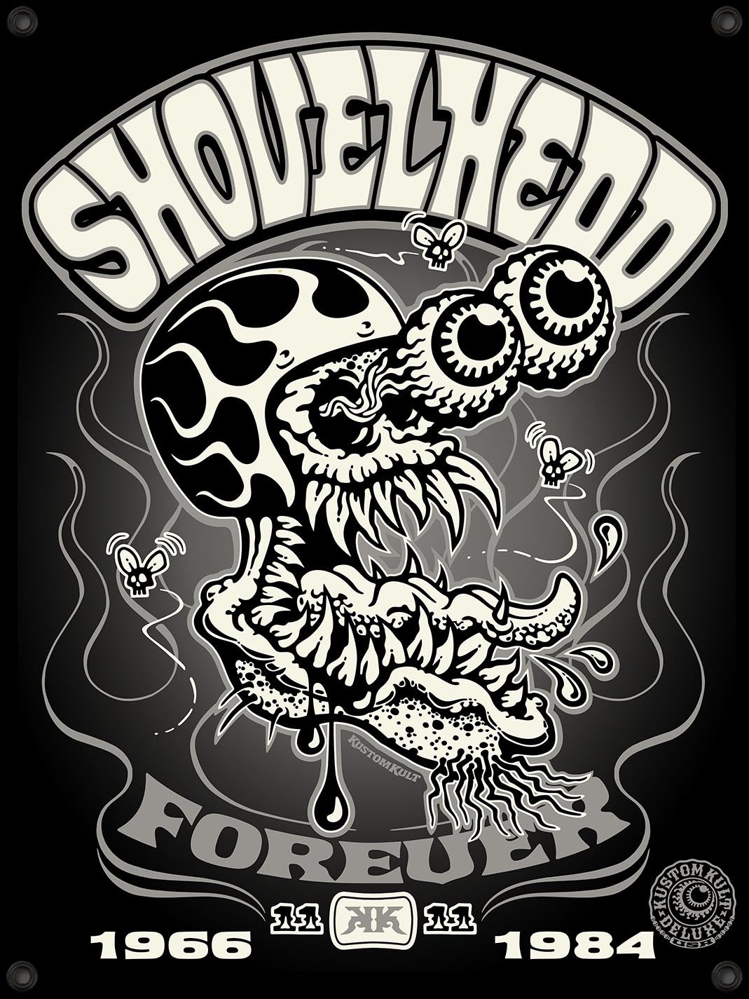 SHOVELHEAD ZED ~ Gray - BANNER – KUSTOM KULT®