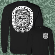 Load image into Gallery viewer, SQUATCH ~ White -  Long Sleeve Tee - BLACK
