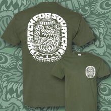 Load image into Gallery viewer, SQUATCH ~ White - Short Sleeve Tee - OLIVE
