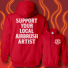 Load image into Gallery viewer, SUPPORT YOUR LOCAL AIRBRUSH ARTIST - Hoodie - RED

