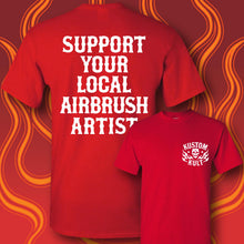 Load image into Gallery viewer, SUPPORT YOUR LOCAL AIRBRUSH ARTIST - Short Sleeve Tee - RED
