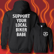 Load image into Gallery viewer, SUPPORT YOUR LOCAL BIKER BABE - Hoodie - BLACK
