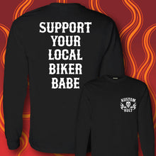 Load image into Gallery viewer, SUPPORT YOUR LOCAL BIKER BABE - Long Sleeve Tee - BLACK
