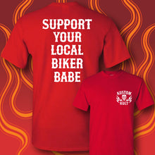 Load image into Gallery viewer, SUPPORT YOUR LOCAL BIKER BABE - Short Sleeve Tee - RED
