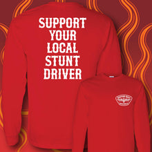 Load image into Gallery viewer, SUPPORT YOUR LOCAL STUNT DRIVER - Long Sleeve Tee - RED
