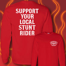 Load image into Gallery viewer, SUPPORT YOUR LOCAL STUNT RIDER - Long Sleeve Tee - RED
