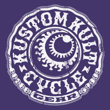 Load image into Gallery viewer, CYCLE GEAR ~ White- Crew Neck - Purple
