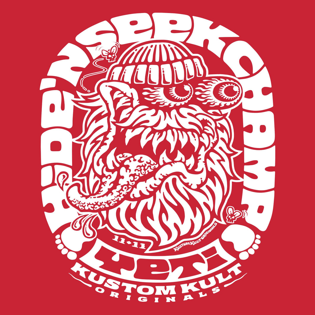 YETI ~ White - Short Sleeve Tee - RED