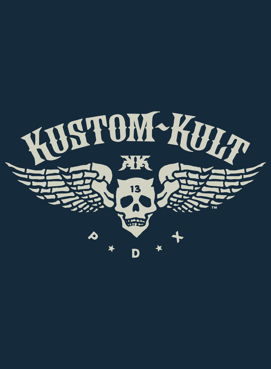 KUSTOM KULT LOGO - Crew Neck - Navy