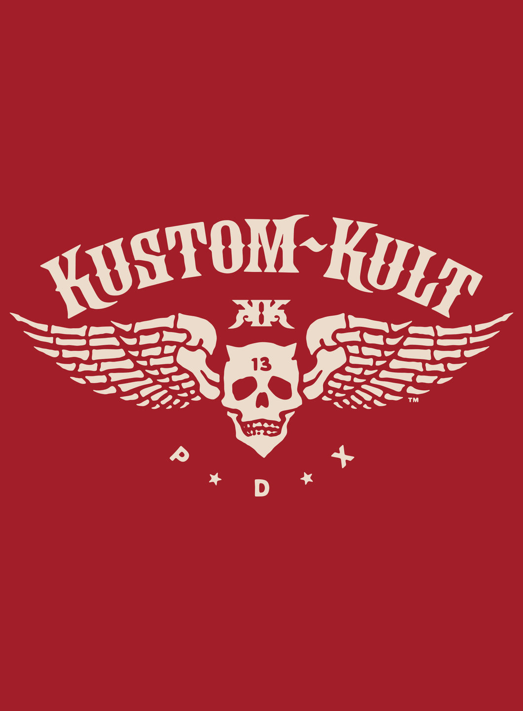 KUSTOM KULT LOGO - Crew Neck - Red