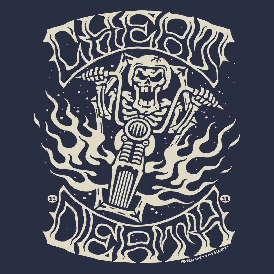 CHEAT DEATH ~ Vintage - Crew Neck - NAVY