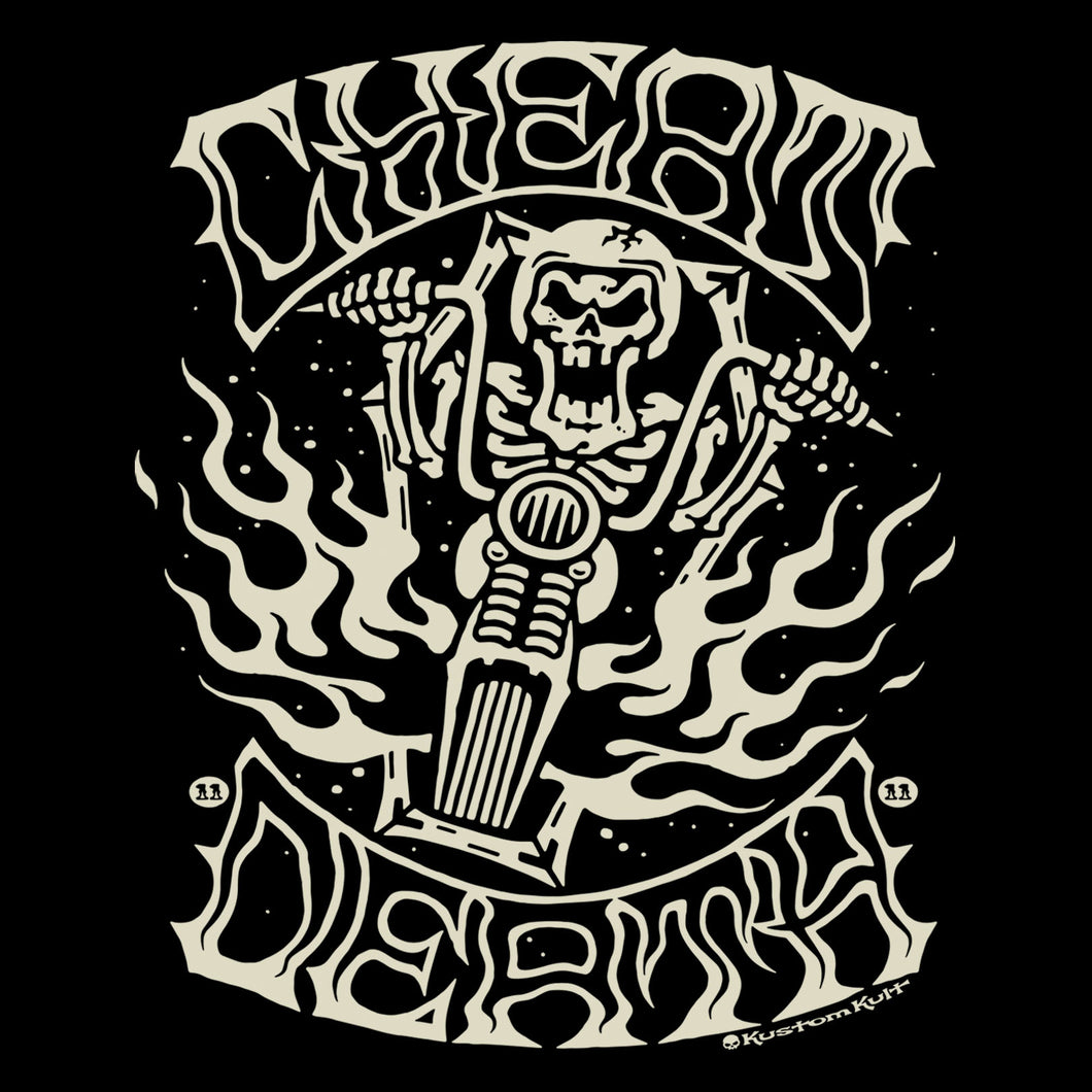 CHEAT DEATH ~ Vintage - Crew Neck - BLACK