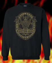 Load image into Gallery viewer, HELL BENT RIDER ~ METALLIC GOLD INK - Crew Neck - Black
